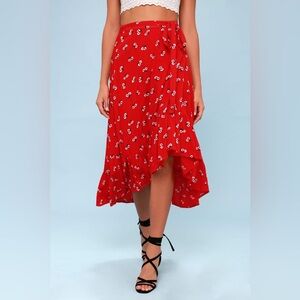 Billabong Red Floral Women's Skirt